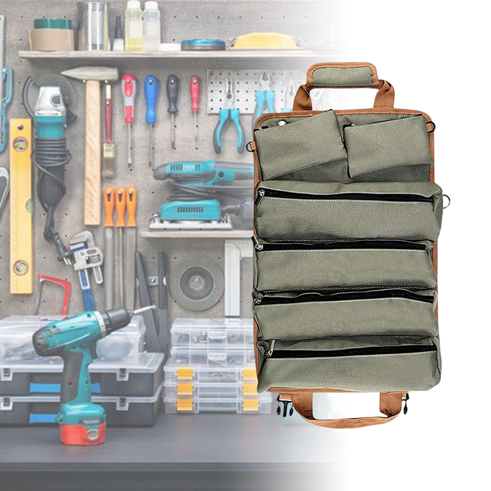 Oxford Cloth Tool Pouch Roll up Multifunctional Case Large Capacity with Zipper Carry Case Maintenance Tool Bag for Gifts