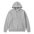 thumbnail image 4 of IWRICH Men's Hoodies Pullover Quarter Zip Casual Long Sleeve Drawstring Waffle Knit Hooded Sweatshirt with Pocket Light Gray S, 4 of 4