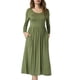 thumbnail image 2 of Vestido elegante de manga larga para mujer, vestido de manga larga, redondo, manga larga, vestidos fluidos, vestido de mujer con cuello redondo hasta la rodilla, elegante y estético, 2 of 5