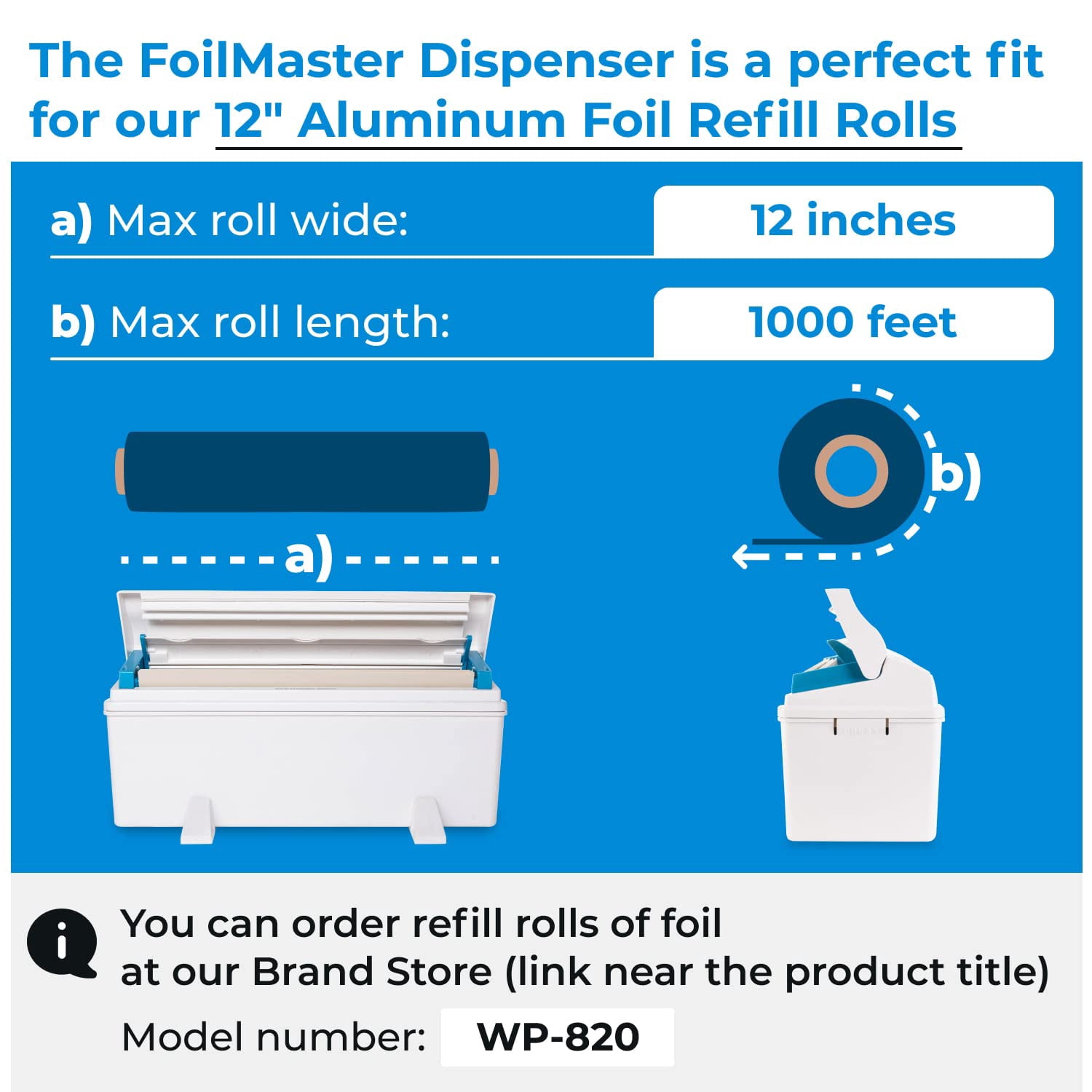 IDL Packaging WP-179DA 12" FoilMaster Dispenser with 12" x 500' Aluminum Foil Roll