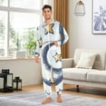 thumbnail image 5 of Moon and Stars Adult onesie Pajamas, Crystal Velvet Ultra Soft Warm Jumpsuit for Men and Women, 5 of 7