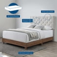 thumbnail image 4 of Tufted Bed Frame, Queen Size, Fabric, Wood, Walnut Beige, Modern Contemporary Urban Design, Box Spring Required, 4 of 5