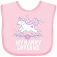 thumbnail image 3 of Inktastic My Nanny Loves Me Girl Unicorn Girls Baby Bib, 3 of 4