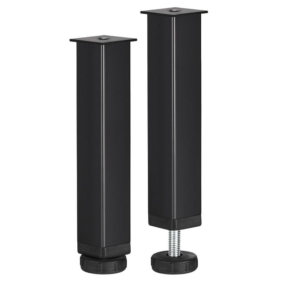Uxcell 2pack Adjustable Height Bed Frame Support Legs, Bed Frame Center Support Leg Bed Legs Replacement Frame Slat Feet Risers(180mm-200mm/7.1"-7.9") for Furniture Cabinet, Black