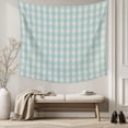 thumbnail image 5 of Blue Green Tapestry for Bedroom Wall Hanging Tapestry, Grid Checkered Plaid Gingham Lattice Trellis Ceiling Backdrop Tapestries Poster Blanket Wall Decor for Teens Room Living Room Dorm 55" x 73", 5 of 8