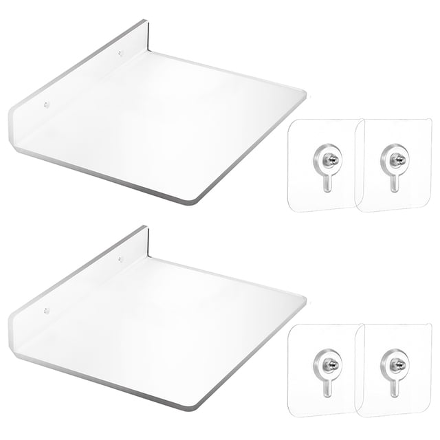 GAXIRE 2Ud Estantes Flotantes De Acrílico Transparente Para Pared Con Instalación Fácil