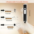 thumbnail image 2 of Milk Frother Handheld with Stand, 3 Speed Adjustable Electric Whisk, Drink Mixer with Stainless 3 Whisk, Hand Frother Wand Rechargeable, Foam Maker for Cappuccino Hot Chocolate Egg Latte Black, 2 of 7