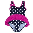 thumbnail image 2 of MSemis Baby Girls Polka Dots One Piece Swimsuit Ruffles Bikini Beach Swimwear Bathing Suit,Size 0-3T Rose_Red 2-3, 2 of 6