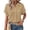 Brown Tops, variant on Womens Gauze Tops Casual Summer Button Down V Neck Short Sleeve Shirts Loose Pullover Oversized Lightweight Blouses Brown Tops XL
