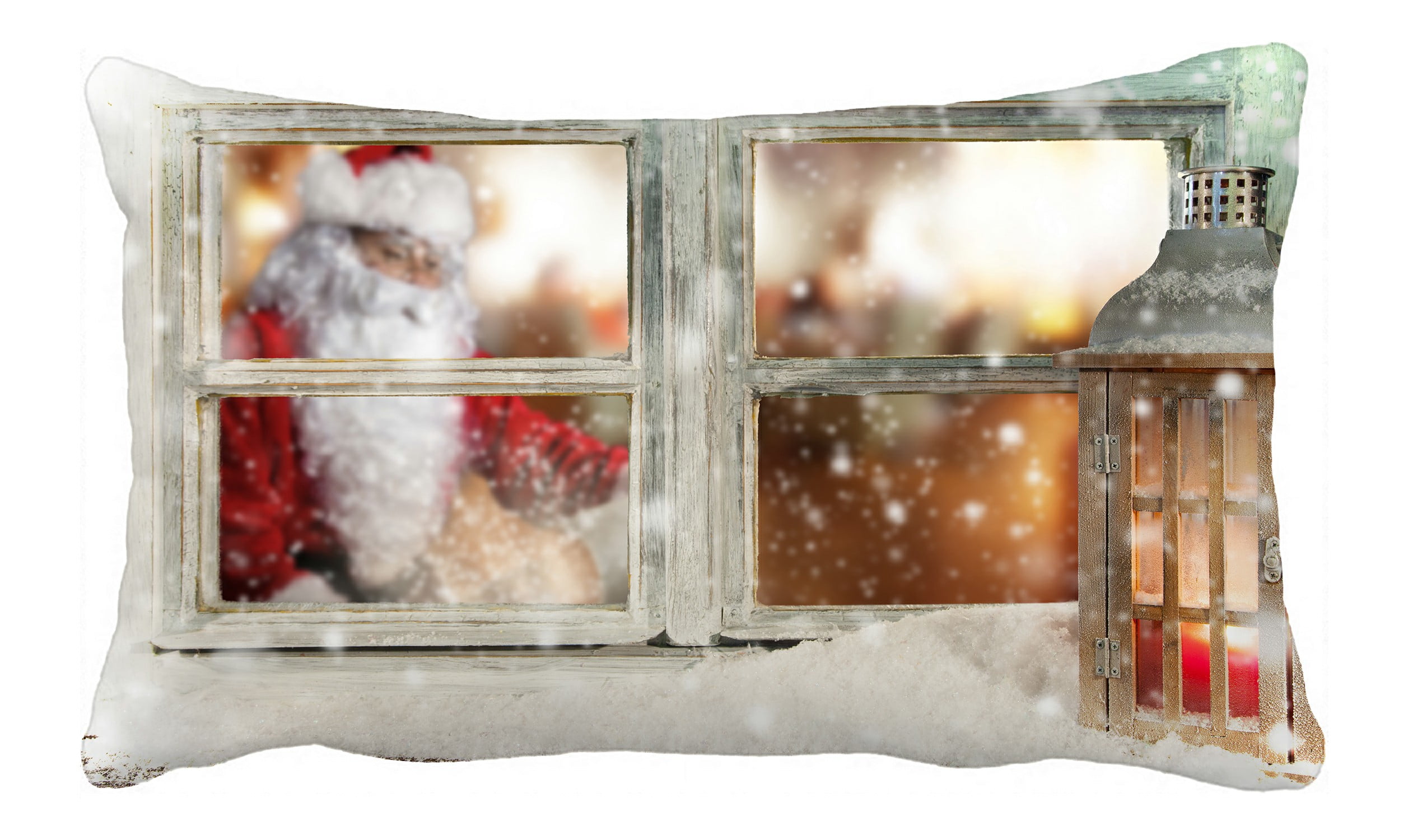 ECZJNT Atmospheric Christmas Window Sill Santa Claus Pillow Case Cover