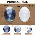 thumbnail image 3 of Canvas Wall Art Mystical Twilight Forest Purple Blue Green Hues Oval Framed Canvas Prints Vintage Wall Hanging Decor for Home Office Decorations 8.6"x11.4", 3 of 7