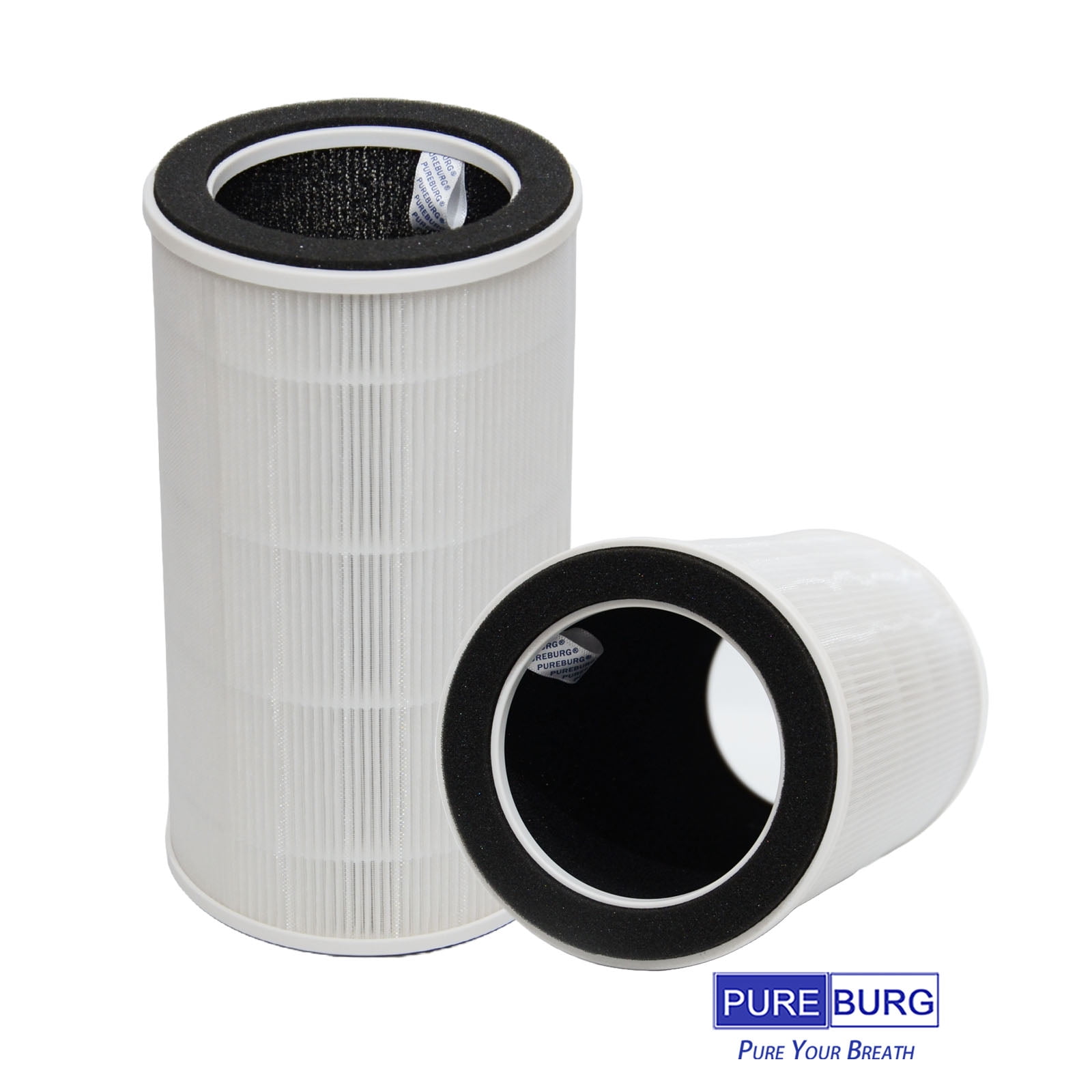 PUREBURG Replacement Filter Compatible with AUOSHI B-D03 Air Purifier, 2-Pack H13 HEPA Activated Carbon 3-Stage Filtration For Air Clean Dust VOCs Odor