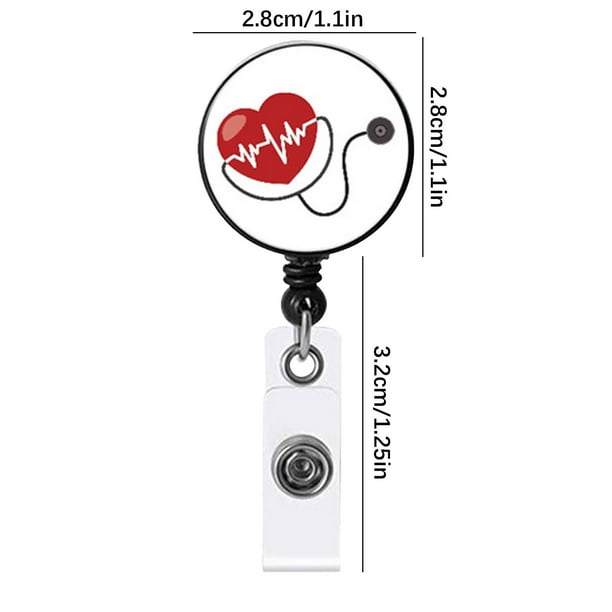 Vicloon Retractable Badge Reels, 3pcs Retractable Badge Clip Cute Nursing & Teachers ID Card Holder