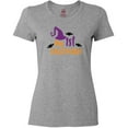 thumbnail image 3 of Inktastic My First Halloween, Witch Hat, Bats - Purple Black Women's T-Shirt, 3 of 5