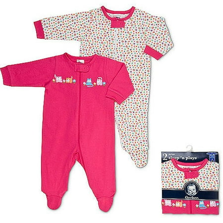 Gerber - 2pk Sleep-n-play Girl 0-3m