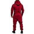 thumbnail image 4 of Goocheer Men Hooded Jumpsuit,Zipper Closure Kangaroo Pocket Ribbed Clothing, 4 of 6