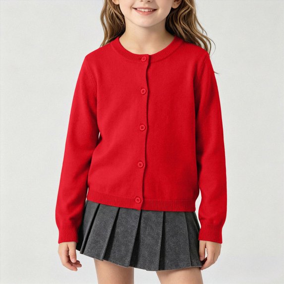 xaweyi Girls Spring And Thin Cardigan Sweater Comfortable Soft Stylish Solid Color Girls Sweater Coat,Sizes 9-10 Years