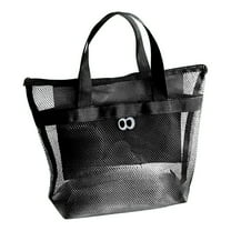 Holloyiver Mesh Shower Bag with Zipper, 12 x 14Inches Small Portable Toiletry Pool Bag, Shower Bags for Men Women, Gym Bag Essentials, Camping Toiletry Bag (Black)