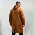 thumbnail image 6 of GrmtClth Men's Double Breasted Overcoat Notched Lapel Long Sleeve Mid‑Long Warm Winter Casual Business Trench Coat with Pockets, 6 of 9