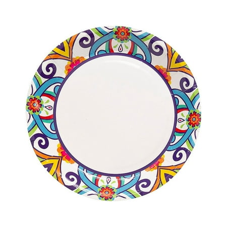 Fun Express Colorful Fiesta Paper Dessert Plates 8 Pieces