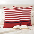thumbnail image 3 of Nautical Anchor Outdoor Waterproof Pillow Covers, Red White Geometric Horizontal Stripes Decorative Square Throw Pillowcase Sofa Cushion Sham for Patio/Couch/Chair, 18"x18" 2 Pack, 3 of 8