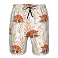 thumbnail image 3 of Salouo Cute Sleepy Fox Pattern Swim Trunks for Men,Men's Hawaiian Bathing Suit Swimsuits Quick Dry Swimming Board Shorts Beach Shorts with Pockets-Medium, 3 of 6
