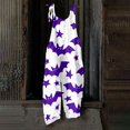 thumbnail image 7 of Stralyhd Halloween Women's Jumpsuits Halloween Holiday Square Neck Jumpsuit Party Jumpsuits with Pockets Halloween Pumpkin Print Wide Leg Trousers Light Purple S, 7 of 7