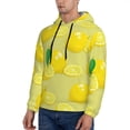 thumbnail image 3 of Kdxio Bright Lemons Print Mens Casual Hooded Collar Drawstring Hoodies Pullover Sweatshirts Casual Long Sleeve Shirts-Small, 3 of 7