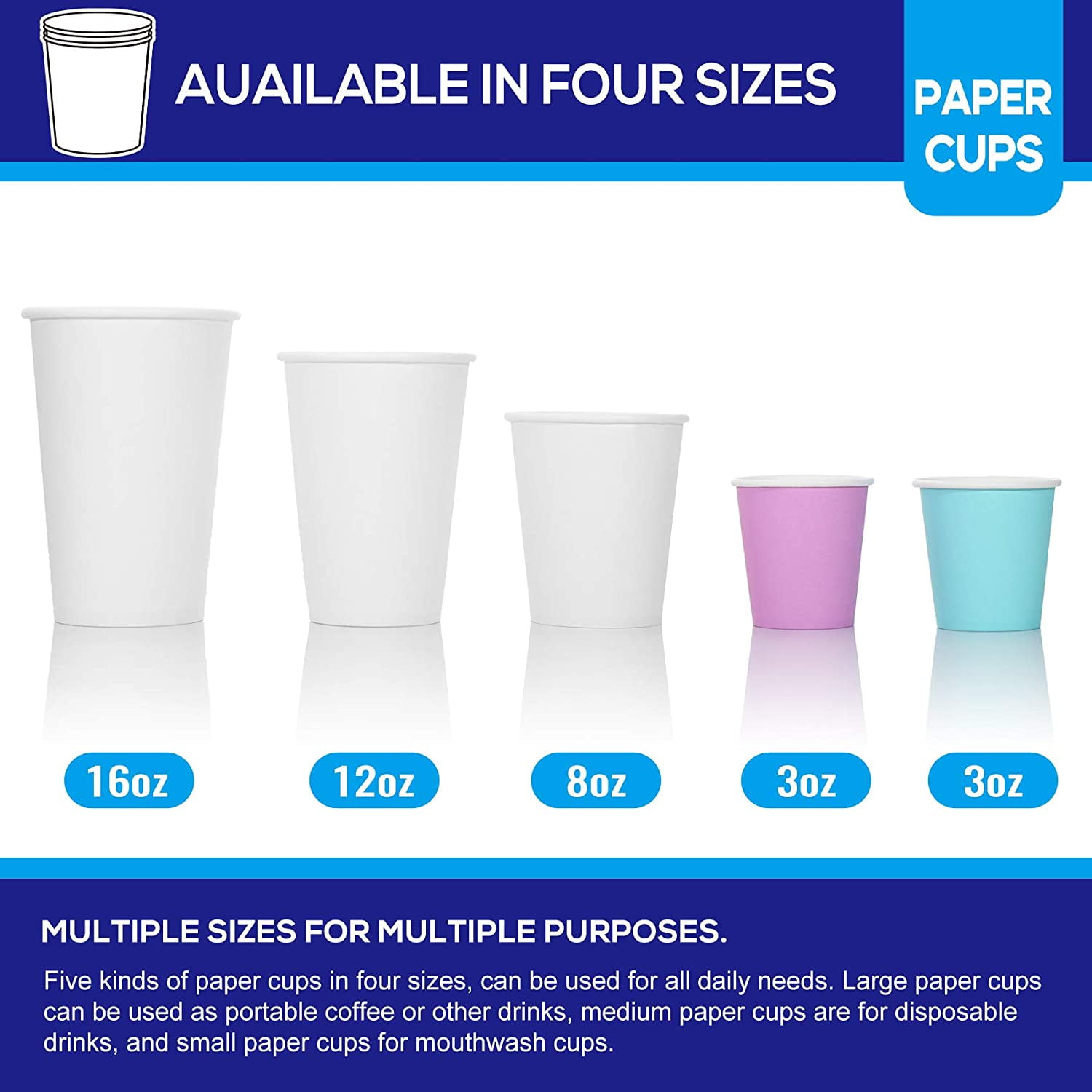 NYHI 300-Pack 6 oz. White Paper Disposable Cups – Hot/Cold Beverage  Drinking Cup for Water, Juice, C…See more NYHI 300-Pack 6 oz. White Paper