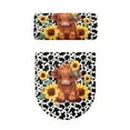 thumbnail image 5 of FOR U DESIGNS Highland Cattle Sunflower Cow Print Toilet Lid Cover Toilet Tank Cover 2 Pcs, Machine Washable Seat Covers, Prevents Dust, Fits Most Round, Elongated and Oblong Lids, Accessories Decor, 5 of 8