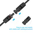 thumbnail image 2 of TFixol Branch Solar Connectors Parallel Cable Adapter 2-Way Solar Cable Connector Self-locking IP67 Waterproof PV Panel Male Female Extension Connector 12AWG, 2 of 7
