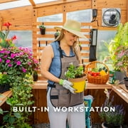Backyard Discovery Zalie 11 x 7 Cedar Wood and Polycarbonate Greenhouse Kit, PowerPort