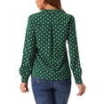 thumbnail image 3 of INSPIRE CHIC Chemises à Manches Longues à Pois en Forme de Cœur pour Femmes avec Col en V et Boutons, 3 of 6