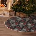 thumbnail image 5 of Balery Skull and Red Roses Printed Christmas Tree Skirt , Merry Christmas Party Christmas Tree Decoration,Adjustable Tree Skirt-30", 5 of 6