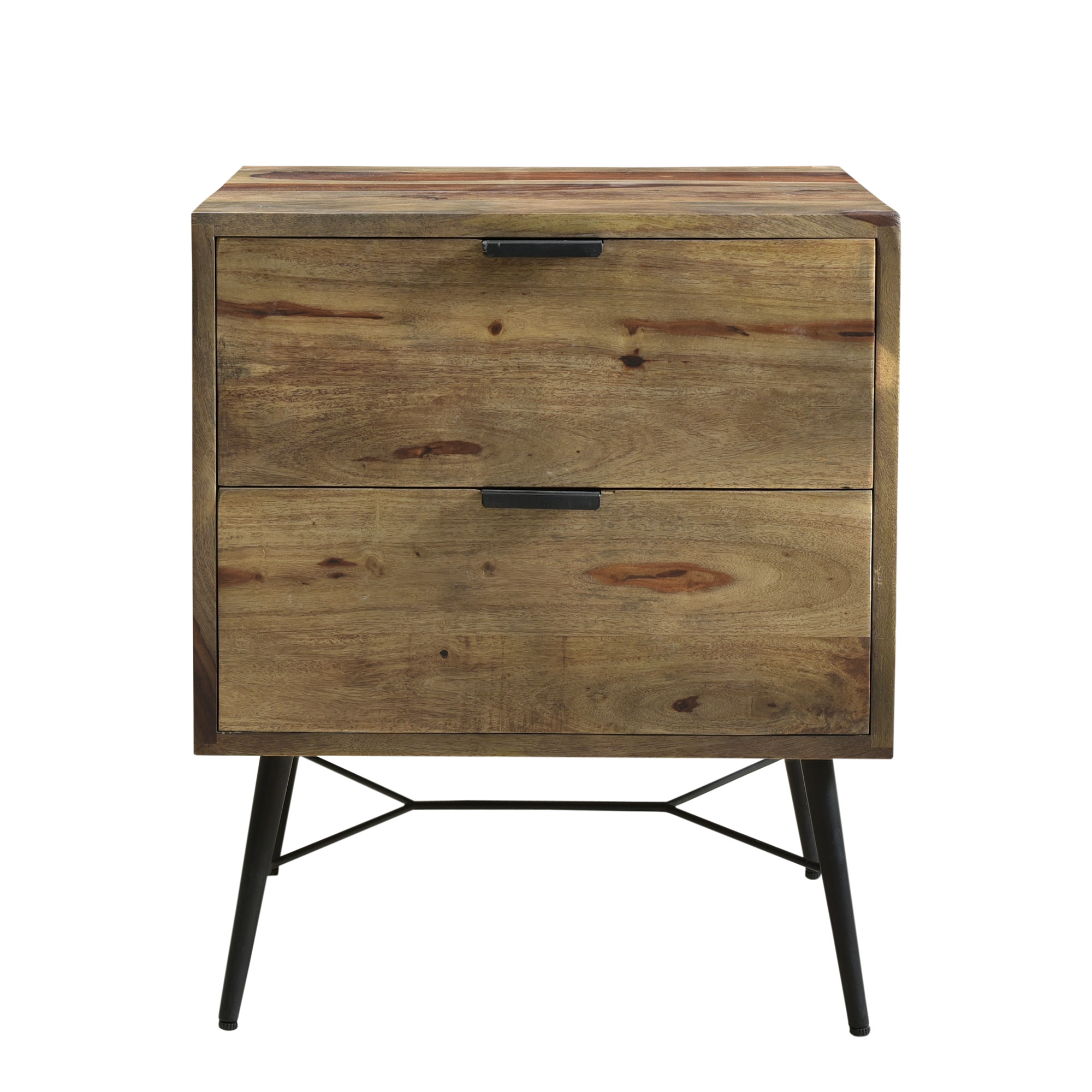 Moes Home Collection Ik 1007 Camari 18 Wide 2 Drawer Iron And Wood Nightstand Natural Walmart Com Walmart Com
