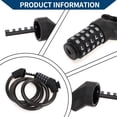 thumbnail image 2 of Candado de bicicleta ajustable Unique Bargains, candado de cadena de bicicleta, candado de cable de bicicleta reiniciable de 5 dígitos, aleación de zinc, ABS, 133 cm, negro, 1 pieza, 2 of 6