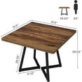 thumbnail image 5 of Square Dining Table Set of 4, Industrial Dinner Table with Metal Base, 5 of 5