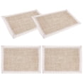 thumbnail image 4 of MRLESS 4 Pcs Natural Jute Placemats Lace Burlap Placemats Heat Resistant Farmhouse Table Mats For Holidays Thanksgiving Christmas Or Everyday Meals, 4 of 6