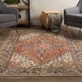 thumbnail image 5 of Addison Rugs Addison Kensington Vintage Persian Non-Skid Rug Blue 20" x 30" 2' x 3' Accent, Indoor Kids Room, Entryway, Kitchen, Bedroom Navy, Ivory, 5 of 5