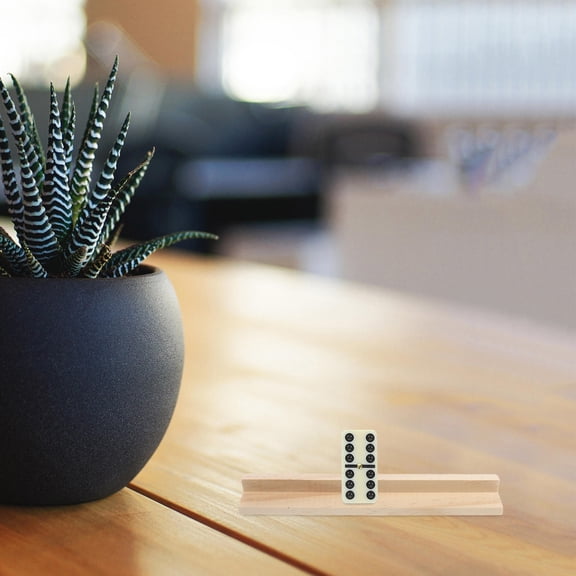 GOOHOCHY 6pcs Wood Domino Tile Tray Domino Tiles Holder Domino Tile Stands Diy Wooden Domino Racks Displaying Holder Multi-Function Domino Holders