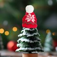 thumbnail image 5 of Mini Santa Hat Small Christmas Knit Hats for Christmas Tree Top Xmas Ornaments Crafts Wine Bottle Holders Decor Festival Scene Decoration, 2.36 x 2.75 Inch, 5 of 6