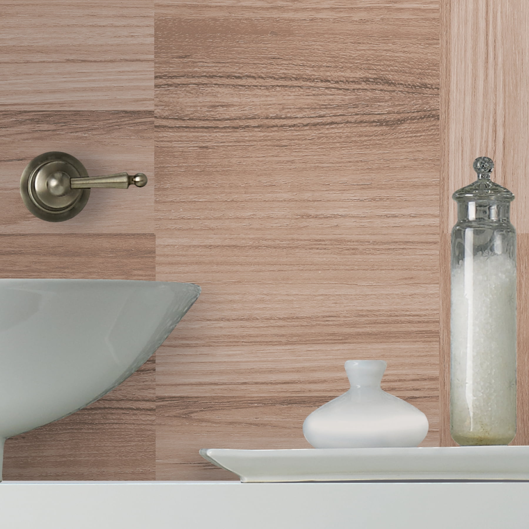 WallPops Natural Woodgrain 6x6 Peel & Stick Tiles Wall Decals (12 per pack), Adult