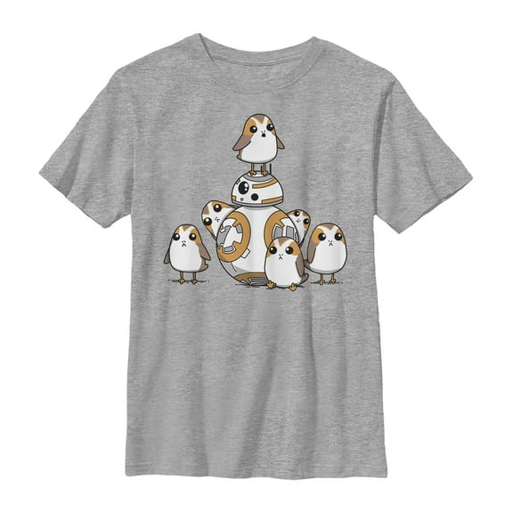 Boy's Star Wars The Last Jedi BB-8 Porg Party Graphic Tee Athletic Heather Medium
