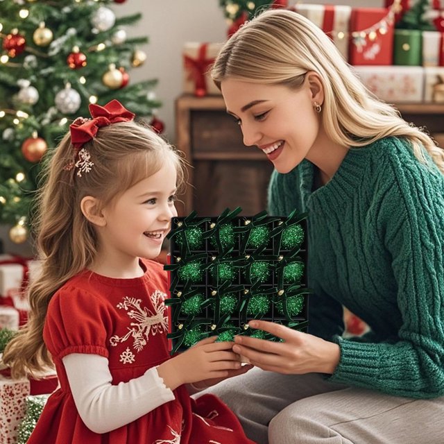 16-Pack Foam Christmas Tree Ball Ornaments with Bow Design in Assorted Holiday Colors