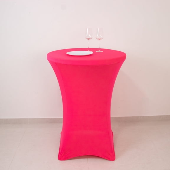 Balsa Circle Neon Fuchsia 30 in Round Cocktail Table Cover Spandex Tablecloth Dinner Party Wedding Reception Decorations Supplies