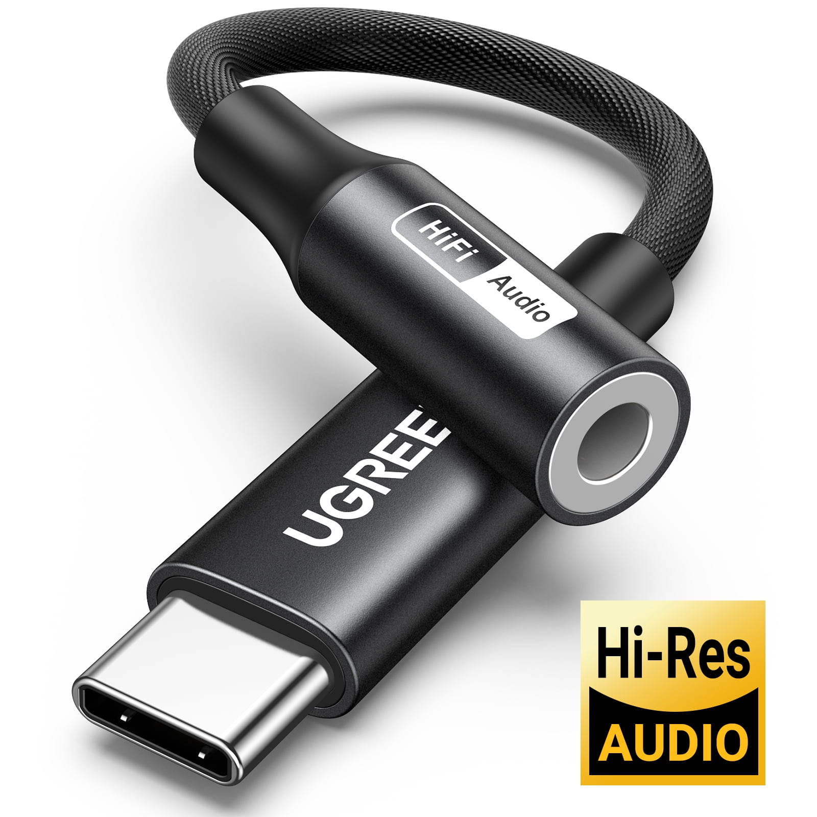UGREEN USB C to 3.5mm Audio Adapter, Hi-Res DAC 32bit 384kHz Aux to USB C Dongle, Nylon Braided Headphone Jack Cord compatible with iPhone 17, compatible with Samsung S25, compatible with Pixel 9