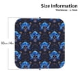 thumbnail image 2 of Lsque cool blue flower Skull Pattern 4" Drink Coasters Set of 4, PVC Leather Absorbent Coasters, Table Coaster Set Decorative Coffee Cup Coasters Housewarming Gift -Square, 2 of 6
