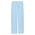 thumbnail image 3 of Wirziis Mens Linen Pants Lightweight Elastic Waist Yoga Pants Casual Loose Fit Beach Trousers, 3 of 4