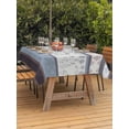 thumbnail image 3 of Outdoor Tablecloth with Umbrella Hole for Patio/Picnic/Party/Camping, Blue Brown Stripes Waterproof Table Cloth Rectangle Table Cover Washable, Abstract Geometric Spring Flowers Country (54"x 80"), 3 of 8