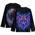 thumbnail image 2 of POLERO 2 Pack Boys Kids Tee Shirt Long Sleeve Fox and Horse Lightweight Loose Crewneck Basic T-Shirt Top for Toddlers Youth(Age 9-10), 2 of 6